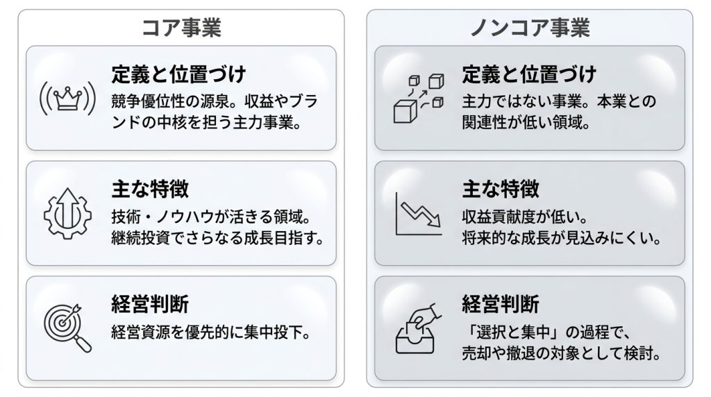 ノンコア事業_ノンコア事業とは？コア事業との違いを解説_グラフ