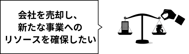 会社を売却し、新たな事業へのリソースを確保したい