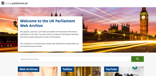 UK Parliament Web Archive